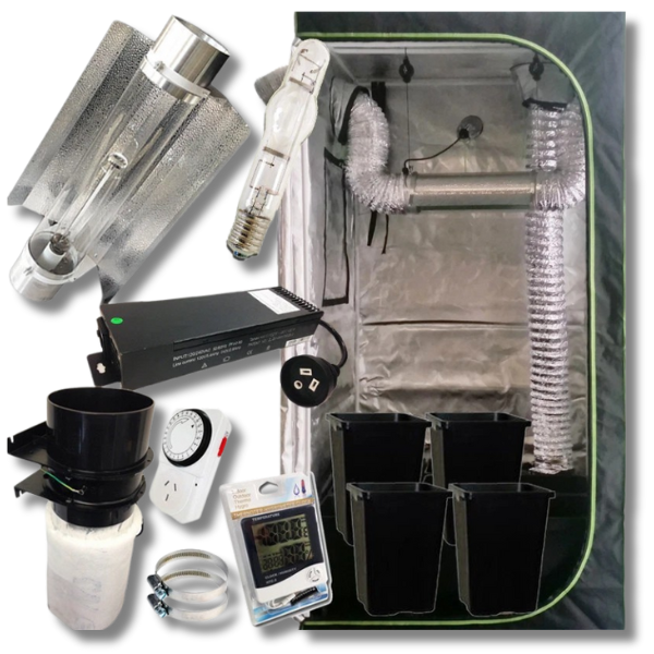 6 Pot Drip System with 1.2m Grow Tent, 600W MH Lamp and Ventilation-Off Grid Living Supplies