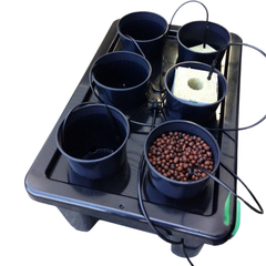6 Pot Water Drip System with Water and Air Pumps Complete Hydroponic Kit-Off Grid Living Supplies