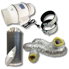 6" Two Speed Silent Fan with Acoustic Ducting & Carbon Filter Ventilation Kit-Off Grid Living Supplies