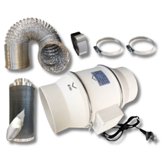 6" Two Speed Silent Fan with Ducting & Carbon Filter Ventilation Kit-Off Grid Living Supplies