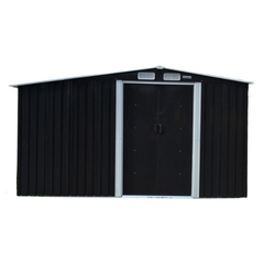 6 x 8ft Garden Shed with Semi-Closed Storage - Black-Off Grid Living Supplies Australia