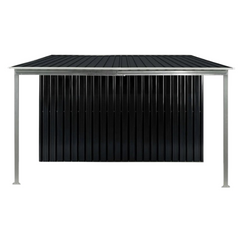 6 x 8ft Zinc Steel Garden Shed with Open Storage - Black-Off Grid Living Supplies Australia