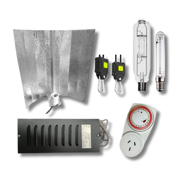 600W Ballast with HPS & MH Lamps, Wing Reflector, Hanger and Timer-Off Grid Living Supplies