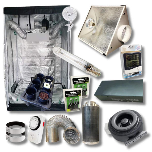 600W HPS Air Cooled Grow Light Tent with 6 Pot Drip System-Off Grid Living Supplies