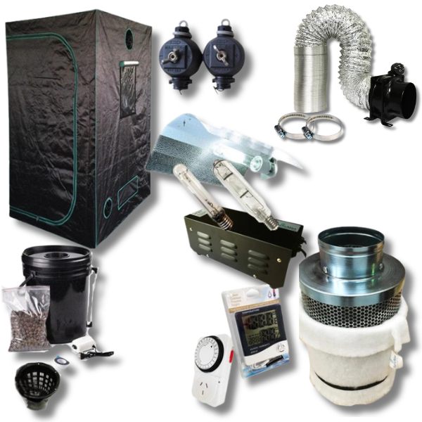 600W Hydroponics Grow Tent Kit with HPS MH Shade Grow Light and DWC Fan System-Off Grid Living Supplies