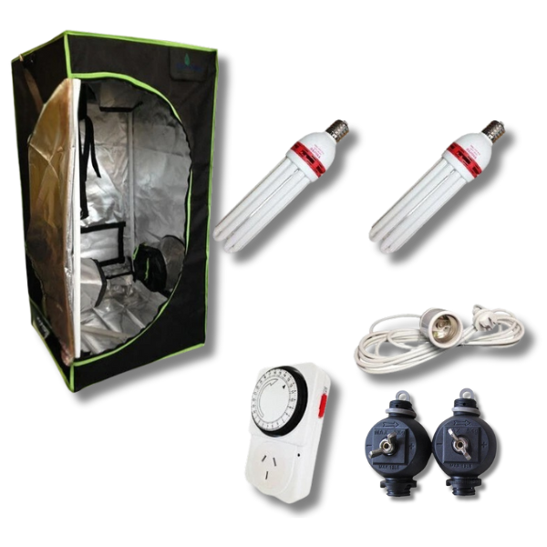 60x60x140cm Grow Tent with 130W 2700K / 6400K CFL Grow Light and Timer-Off Grid Living Supplies