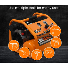 6L 1.5HP Silent Oil-Free Portable Electric Air Compressor