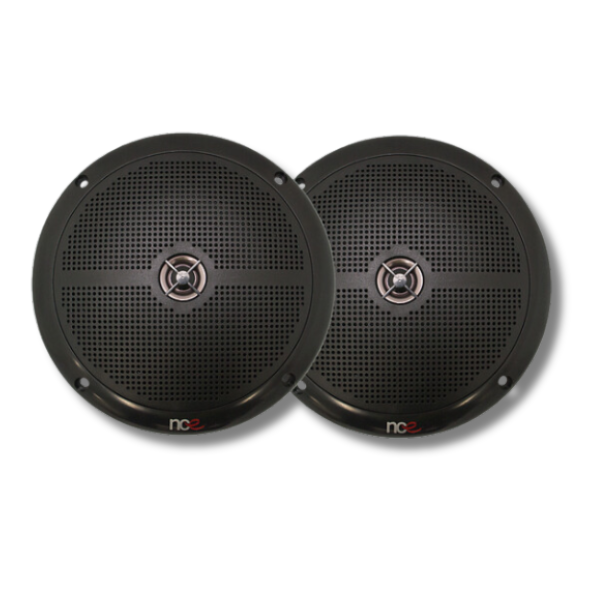 6.5 Inch Slimline Outdoor Speakers Black For Caravan & RVs-Off Grid Living Supplies Australia