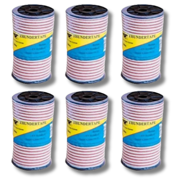 6x 400m Thundertape Electric Fence Tape High Conductivity - Thunderbird-Off Grid Living Supplies Australia