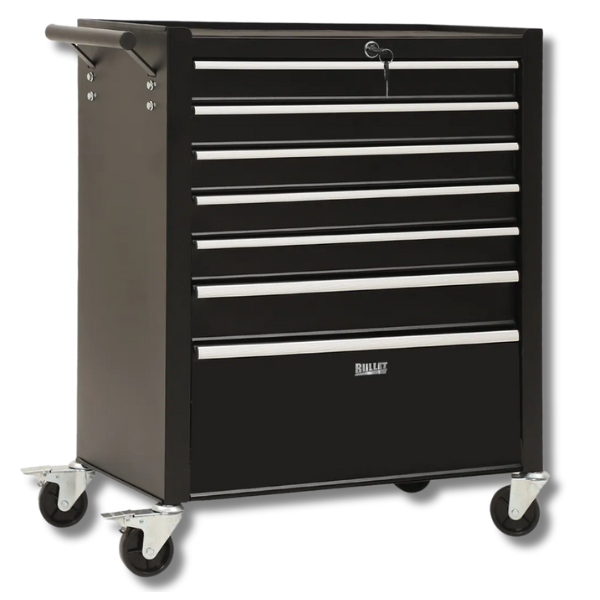 7 Drawer Tool Chest with Toolbox Garage Organiser Set - Black-Off Grid Living Supplies Australia