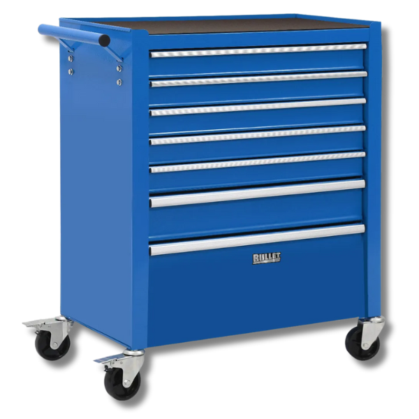7 Drawer Tool Chest with Toolbox Garage Organiser Set - Blue-Off Grid Living Supplies Australia