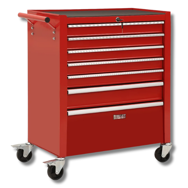 7 Drawer Tool Chest with Toolbox Garage Organiser Set - Red-Off Grid Living Supplies Australia