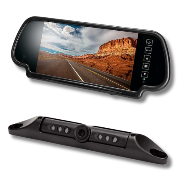 7 Inch Rear Vision Kit Black For 150° Licence Plate Camera-Off Grid Living Supplies Australia