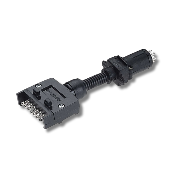 7 Pin Flat Socket & Small Round Plug On Trailer For Caravan & RVs-Off Grid Living Supplies Australia