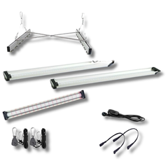 70cm Light Rack with 3FT 36W 6400K and 2FT LED 4000K with Red LEDs-Off Grid Living Supplies
