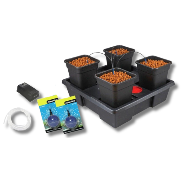 75x75cm Hydroponic Grow System with 4x 18L Wilma Drip Irrigation and Air Pump-Off Grid Living Supplies
