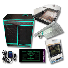 77 Cell Coco Plug Seeding and Cutting Kit with Heat Mat, Controller and CFL Hygro Meter-Off Grid Living Supplies