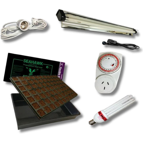 77 Cell Seeding Starter Trays with Heat Mat and 6400K CFL T5 Light-Off Grid Living Supplies