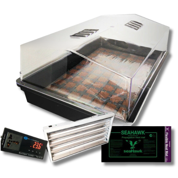 77 Cell Seedling and Cutting Box with Heat Mat, Controller and T5 Light-Off Grid Living Supplies