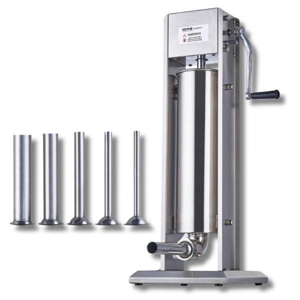 7L Manual Vertical Sausage Stuffer - 304 Stainless Steel-Off Grid Living Supplies Australia