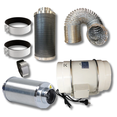 8" 200mm Low Noise Duct Fan with NRC Silencer, Ducting & Filter Combo-Off Grid Living Supplies