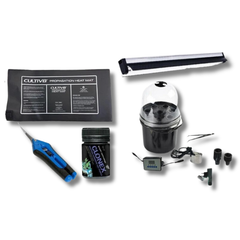 8 Cup Aeroponic Cloning Kit T5 24W Grow Light Heat Mat Pruner Timer-Off Grid Living Supplies