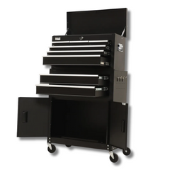 8 Drawer Tool Chest with 2-Door Toolbox Garage Organiser Set - Black-Off Grid Living Supplies Australia