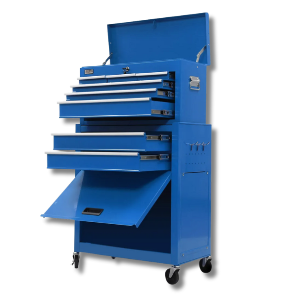 8 Drawer Tool Chest with Toolbox Garage Organiser Set - Blue-Off Grid Living Supplies Australia