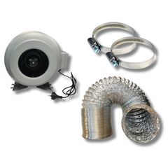 8" Inline Centrifugal Exhaust Fan with Aluminium Ducting Ventilation Kit-Off Grid Living Supplies