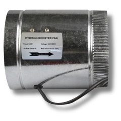 8" Inline Duct Booster Fan with Metal Blade & Body Ventilation Exhaust-Off Grid Living Supplies