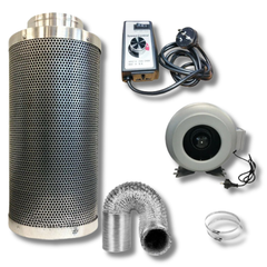 8" Inline Fan with Carbon Filter & Speed Controller Ventilation Kit-Off Grid Living Supplies