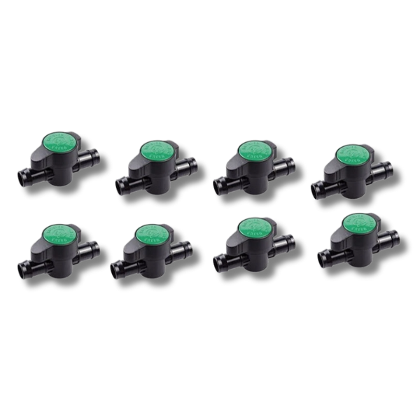 8 Pack In-Line Tap Barbed Valve 19mm Irrigation Fitting-Off Grid Living Supplies
