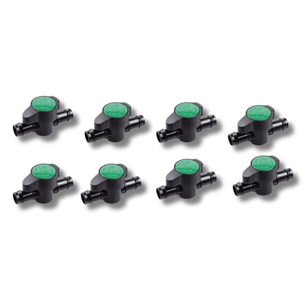 8 Pack In-Line Tap Barbed Valves 13mm-Off Grid Living Supplies
