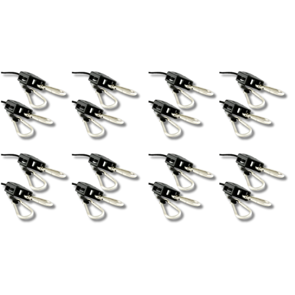 8 Pairs Heavy Duty Adjustable Rope Ratchet Light Reflector Hangers 68kg-Off Grid Living Supplies