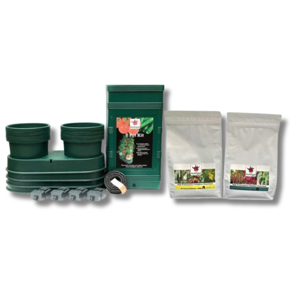 8 Pot Auto Feed Hydrotray System with Powdered Nutrient-Off Grid Living Supplies