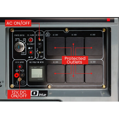 8.4kW Peak / 6kW Rated Commercial Diesel Generator with Electric Key Start & 6 x 15A Outlets - Single Phase