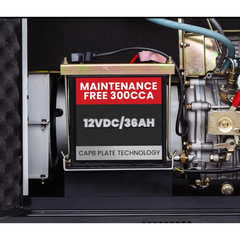 8.4kW Peak / 6kW Rated Commercial Diesel Generator with Electric Key Start & 6 x 15A Outlets - Single Phase