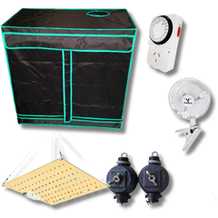 80x45x80cm Grow Tent with 50W LED, 10A Timer, 150mm Clip Fan and Yoyo Hanger-Off Grid Living Supplies