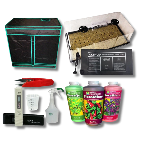 80x45x80cm Grow Tent with Cloning Dome, Rockwool and General Hydroponics Nutrient-Off Grid Living Supplies