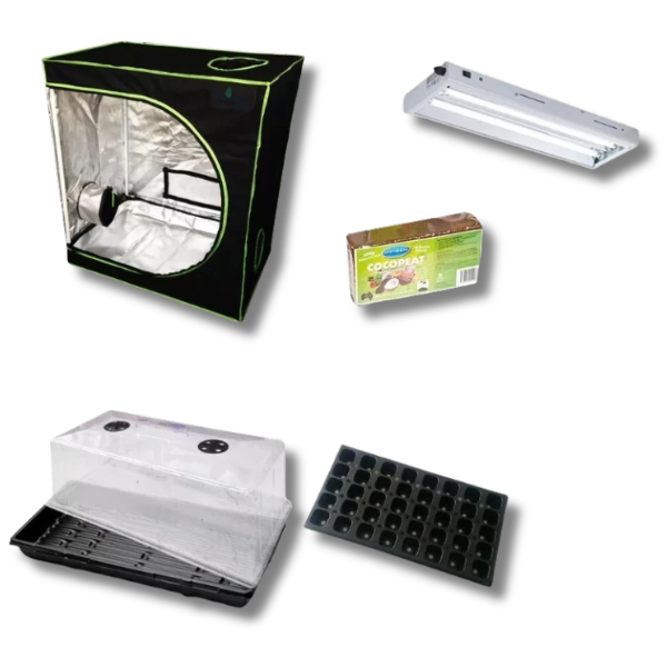 80x45x80cm Grow Tent with LED Light, Coco Medium and Dome Hydroponics Kit-Off Grid Living Supplies