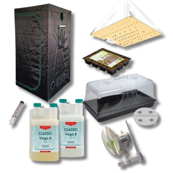 80x80x160cm Grow Tent with Full Spectrum LED and Clip Fan-Off Grid Living Supplies