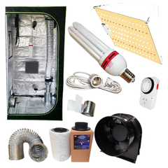 80x80x160cm Hydroponic Grow Tent Kit with 130W CFL Bulb LED Panel and 6 Inch Fan Ventilation-Off Grid Living Supplies