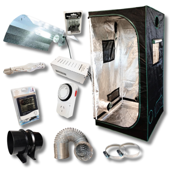 80x80x160cm Mylar Grow Tent with 250W MH Wing Shade Grow Light and Inline Fan-Off Grid Living Supplies