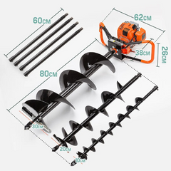 88cc Petrol Post Hole Digger & Augers