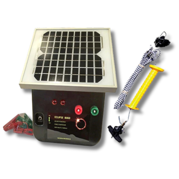 8km Eclipse 8000 Solar Electric Fence Energiser with 7m Bungee Gate - Thunderbird-Off Grid Living Supplies Australia