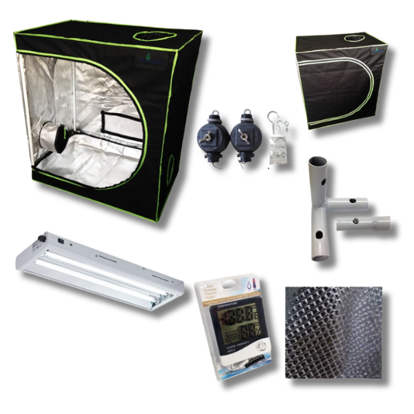 90x60x100cm Grow Tent with T5 2x24W Propagation Light and Hygrow Meter-Off Grid Living Supplies