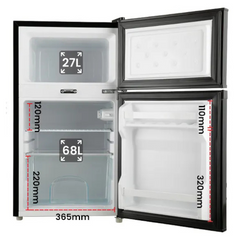 95L Portable Upright Fridge 12V / 24V for Caravans / RV's / Motorhomes / Camping - Black