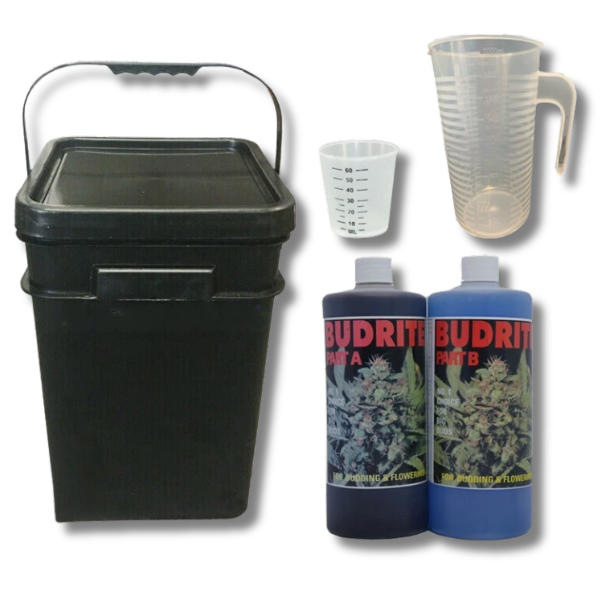 A&B Flowering Nutrient 2x1L Mixing Kit 21L Bucket 2L Jug - Budrite-Off Grid Living Supplies