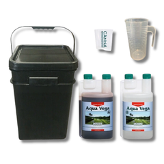Aqua Vega A&B 2x1L Mixing Diluting Kit 21L Bucket 2L Jug - Canna-Off Grid Living Supplies