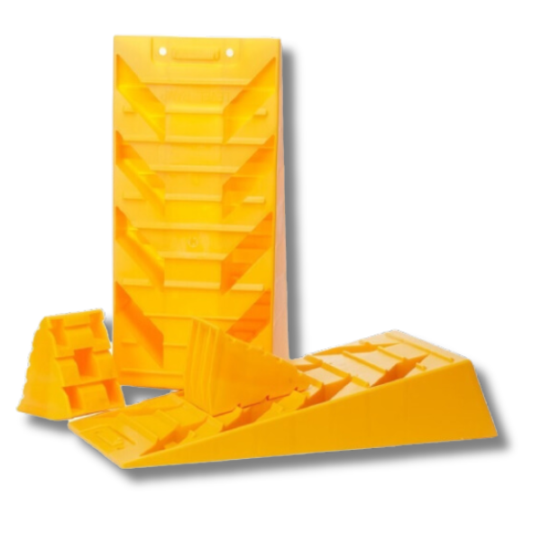Axle Wheel Levelling Ramps Pair With Chocks & Bag Kit-Off Grid Living Supplies Australia